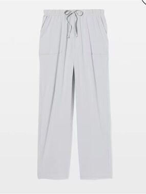 Soma Cotton Size M Casual Drawstring Wide Leg Pants - Light Gray
